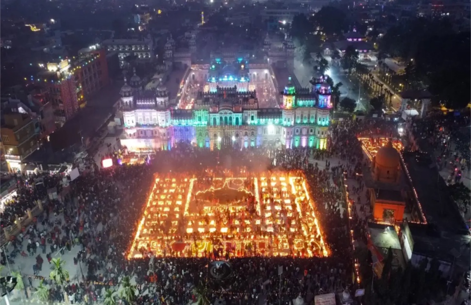 Lamps lit at Janakpur, Nepal