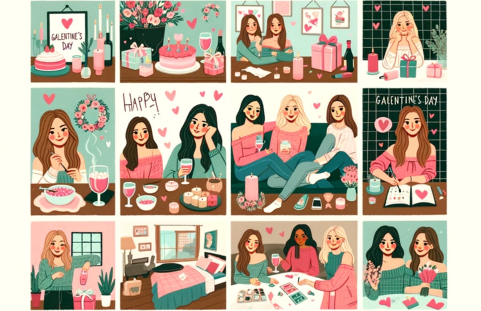 Celebrating Sisterhood: A vibrant and joyful group of women embodying the spirit of Galentine's Day.