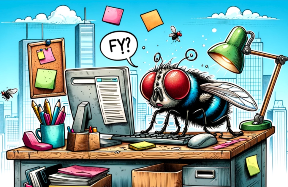 Linda the fly offers her 'insights' on a perplexing email.