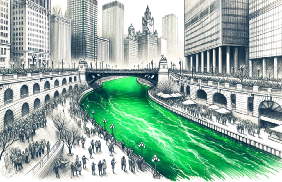 Vibrant Emerald Waves: Chicago's River Transforms for St. Patrick's Day