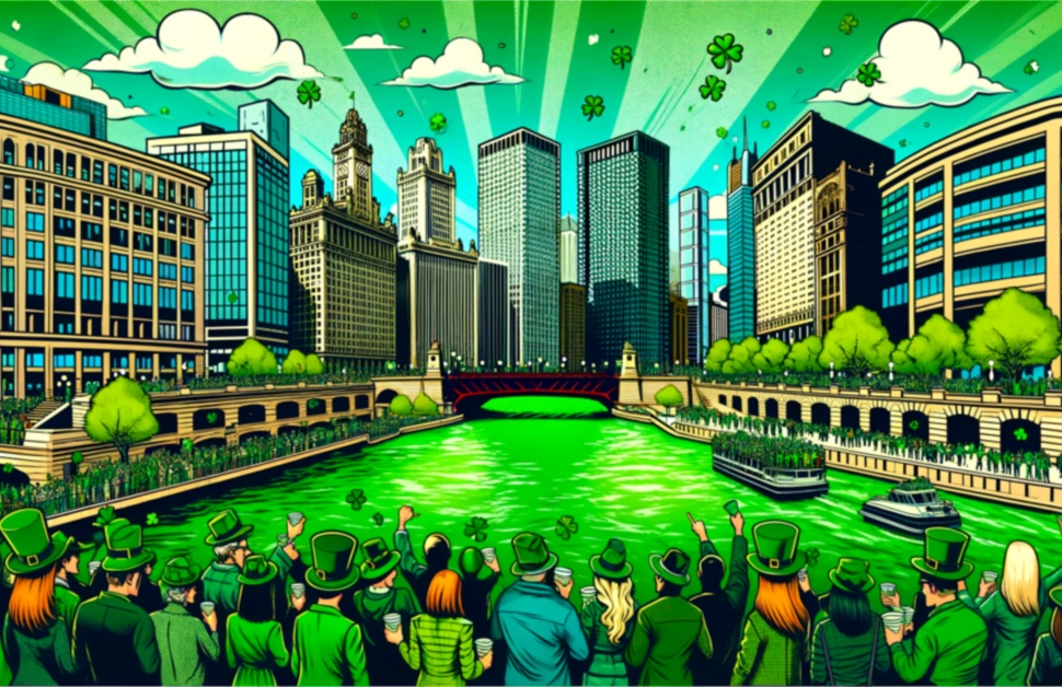 The Emerald Heart of Chicago: A Comic Celebration of St. Patrick's Day on the Riverfront