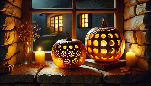 Carved Pumpkin Lanterns