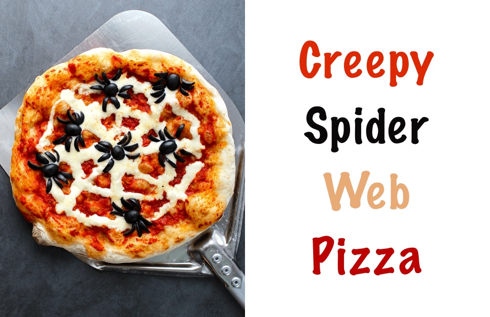 Creepy Halloween Spider Web Pizza