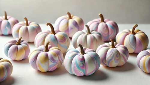 Marbled Painted Pumpkins