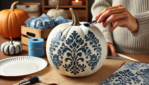 No-carve Decoupage Pumpkin